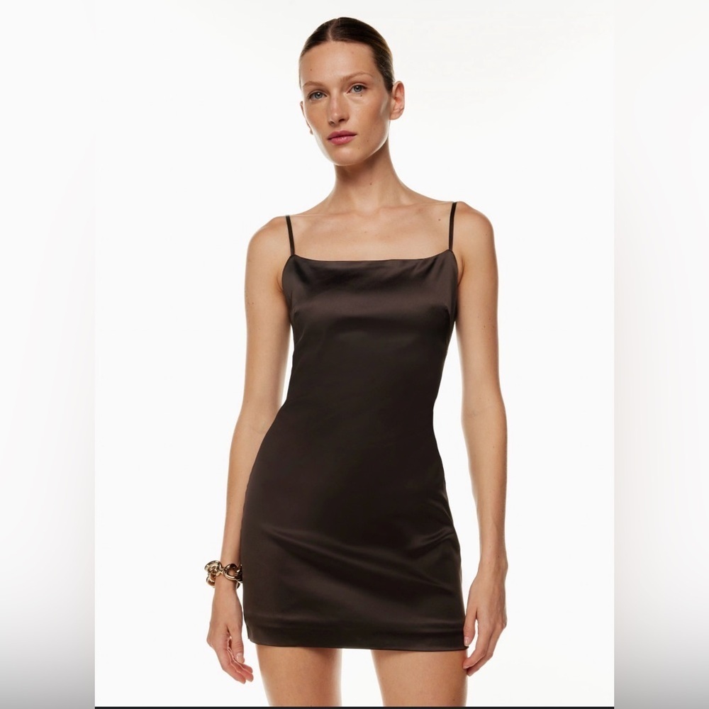 Sunday Best Chocolate Satin Dress